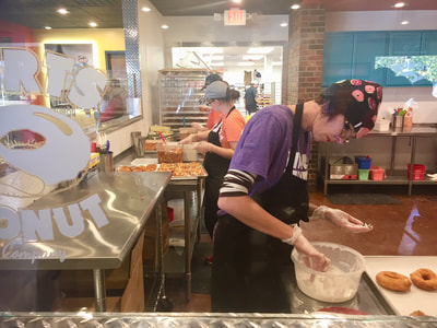 Making donuts at Hurts Donuts in Branson